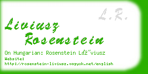 liviusz rosenstein business card